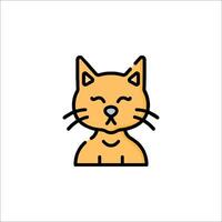 A cat icon with a closed eyes vector