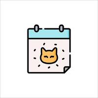 A calendar with a cat on it vector