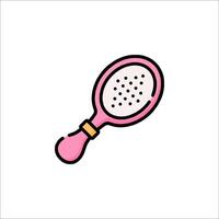 A pink brush with a handle and a handle vector
