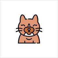 A cat icon with a smile on its face vector
