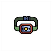 A logo for a flashlight with a light on it vector