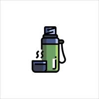 A green and black water bottle with a cup vector