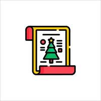 Christmas tree icon in a paper document vector