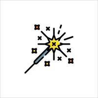 A sparkler is being lit up in the middle of a white background vector