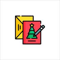Christmas card with a pen and a tree vector
