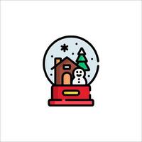 A snow globe with a house inside it vector