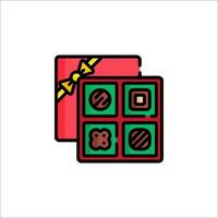 A box with chocolate and a bow on it vector