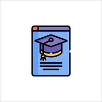 A graduation cap on a computer screen vector