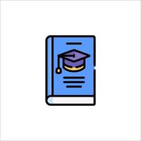A book with a graduation cap on it vector