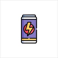 A can of energy drink with a lightning bolt on it vector