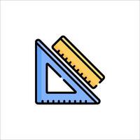 A ruler and a triangle icon on a white background vector