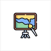A painting on a easel with a brush and paint vector