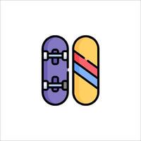 Two skateboards are shown in a flat line style vector