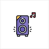 A speaker icon with music notes vector