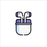 An icon of a pair of earphones in a cup vector