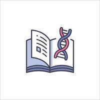 An open book with a dna strand in it vector