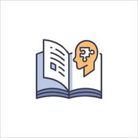 An open book with a brain inside it vector