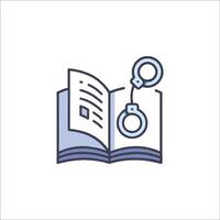 A book with handcuffs and handcuffs on it vector