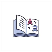 An open book with an asian language on it vector