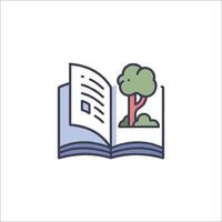 A book with a tree in it and a tree in the background vector