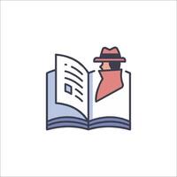 A man reading a book with a hat on his head vector