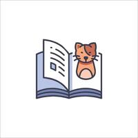 A cat is sitting on top of a book vector