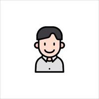 A man with a smile on his face icon vector