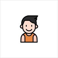 A man with a smile on his face icon vector
