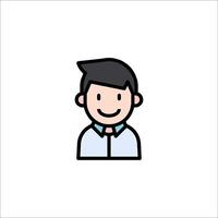 A man with a smile on his face icon vector