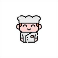 A cartoon chef character with a hat on vector