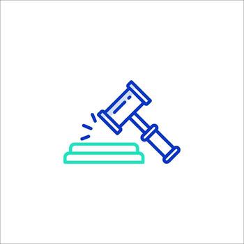 A judge's gavel icon on a white background vector