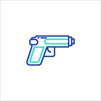 A gun icon in a line style vector