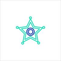 A star icon with a blue and green color scheme vector