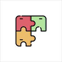 A puzzle piece with two pieces of different colors vector