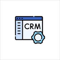 Crm icon with gear and cog vector