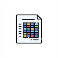 A document with colorful squares on it vector
