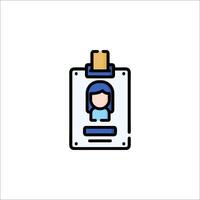 A person in a badge icon vector