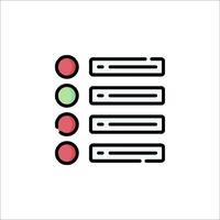 A check box icon with four green and red circles vector