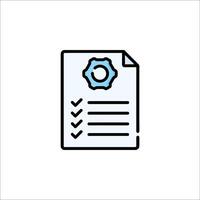 A checklist icon with a blue circle vector