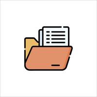 Folder icon with paper and documents vector