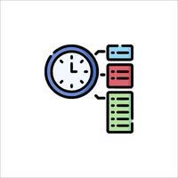 A clock and a folder icon on a white background vector