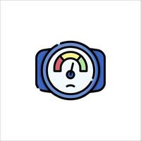 A meter with a red and blue face on it vector