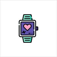 A watch with a heart on it vector