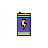 A can of energy drink with a lightning bolt on it vector