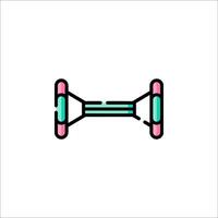 A colorful, flat icon of a barbell vector