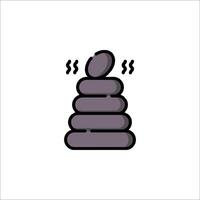 A stack of rocks with a black outline vector