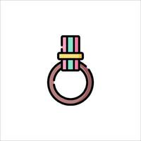 A ring with a pink and blue stripe on it vector