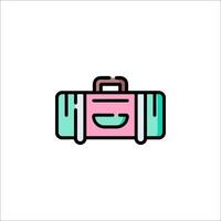 A colorful suitcase icon on a white background vector