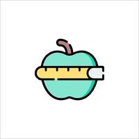 An apple with a thermometer on it vector