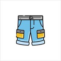 A pair of blue shorts with pockets vector